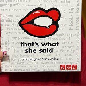 That’s what she said . Board game .